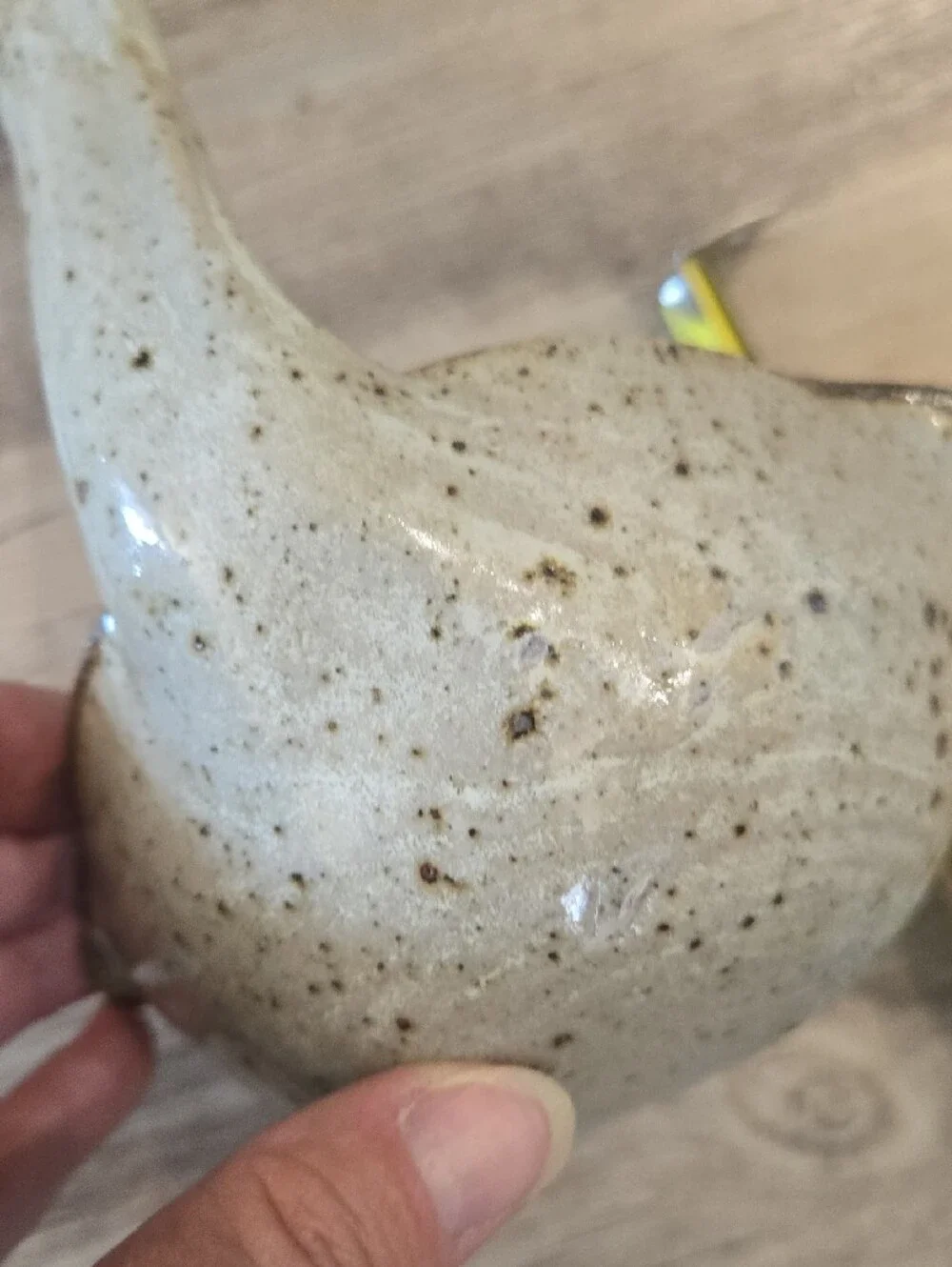 Speckled Ceramic Ladle - Creamy Light And Dark Brown Speckle